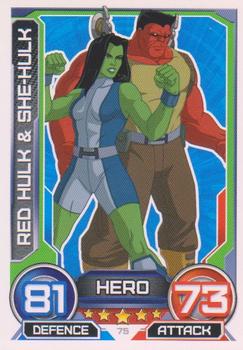 2014 Topps Marvel Hero Attax Series 3 #75 Red Hulk & She-Hulk Front