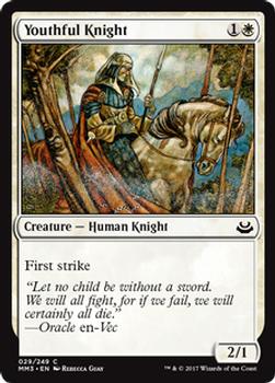 2017 Magic the Gathering Modern Masters 2017 #29 Youthful Knight Front