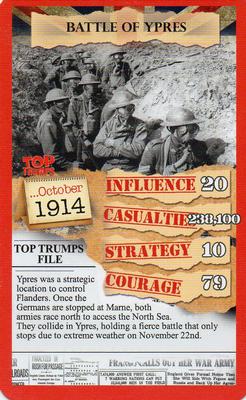 2015 Top Trumps WW1 Top 30 Moments #NNO Battle of Ypres Front