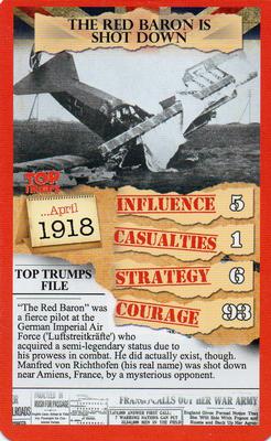 2015 Top Trumps WW1 Top 30 Moments #NNO The Red Baron is shot down Front