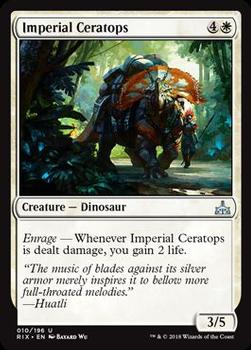 2018 Magic the Gathering Rivals of Ixalan #10 Imperial Ceratops Front