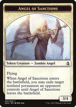 2017 Magic the Gathering Amonkhet - Tokens #001/025 Angel of Sanctions Front