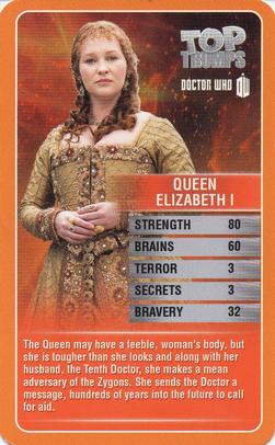 2013 Top Trumps Doctor Who #NNO Queen Elizabeth I Front
