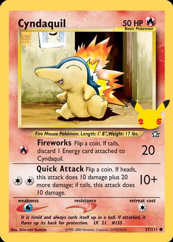 2021 Pokemon 25th Anniversary First Partner Collection #57/111 Cyndaquil Front
