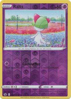 2021 Pokemon Sword & Shield Chilling Reign - Reverse Holo #059/198 Ralts Front