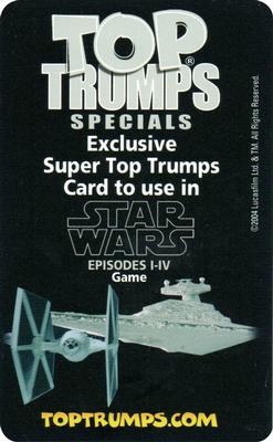 2004 Top Trumps Specials Star Wars Episodes IV-VI - Booster Pack #NNO Biggs Darklighter Back