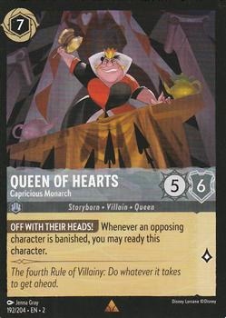 2023 Disney Lorcana TCG: Rise of the Floodborn #192/204 Queen of Hearts - Capricious Monarch Front