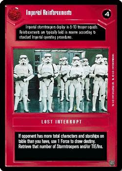 1995 Decipher Star Wars CCG Premiere Limited #NNO Imperial Reinforcements Front