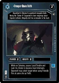 1996 Decipher Star Wars CCG: A New Hope Limited #NNO Trooper Davin Felth Front