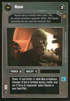 1998 Decipher Star Wars CCG Jabba's Palace Limited #NNO Abyssin Front