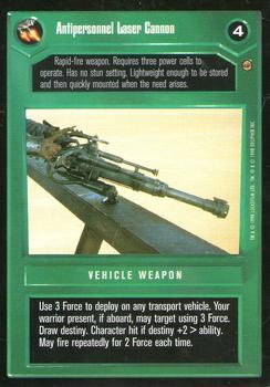 1998 Decipher Star Wars CCG Jabba's Palace Limited #NNO Antipersonnel Laser Cannon Front