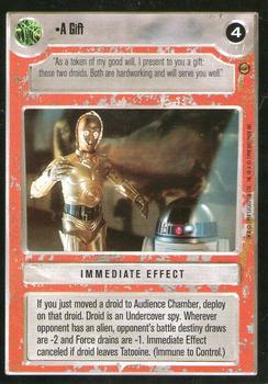 1998 Decipher Star Wars CCG Jabba's Palace Limited #NNO A Gift Front