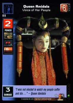 1999 Decipher Young Jedi: Jedi Council #9 Queen Amidala, Voice of Her People Front