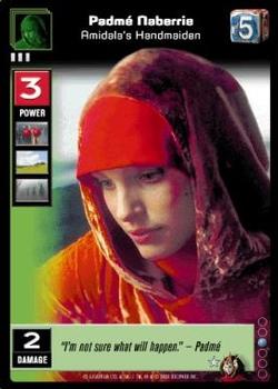 2000 Decipher Young Jedi: Battle of Naboo #5 Padme Naberrie, Amidala's Handmaiden Front