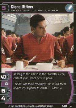 2002 Wizards of the Coast Star Wars: Attack of the Clones TCG #9 Clone Officer Front