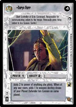 1996 Decipher Star Wars CCG Hoth Expansion #NNO Toryn Farr Front