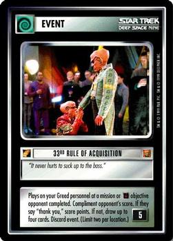 1999 Decipher Star Trek Rules of Acquisition #NNO 33rd Rule of Acquisition Front