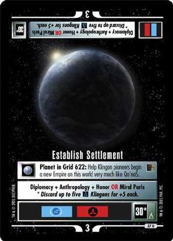 2001 Decipher Star Trek The Borg #37 Establish Settlement (Mission) Front