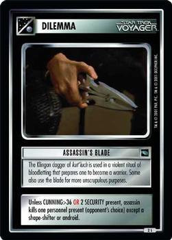 2001 Decipher Star Trek Voyager #2 Assassin's Blade Front