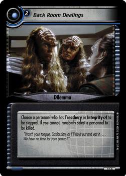 2004 Decipher Star Trek 2nd Edition Necessary Evil #6 Back Room Dealings Front