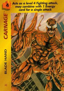 1995 Fleer Marvel Overpower #NNO Carnage - Blade Hand Front