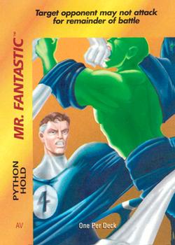 1995 Fleer Marvel Overpower #NNO Mr. Fantastic - Python Hold Front