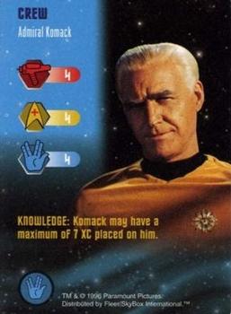 1996 Fleer/SkyBox Star Trek Starfleet Maneuvers #NNO Admiral Komack - Crew Front