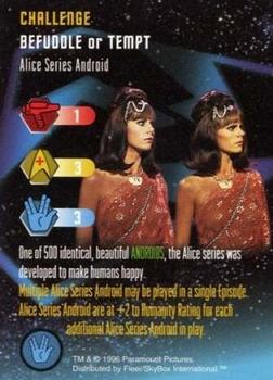 1996 Fleer/SkyBox Star Trek Starfleet Maneuvers #NNO Alice Series Android - Challenge - Befuddle or Tempt Front