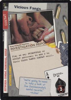 1996 US Playing Card Co. The X Files CCG #014 Vicious Fangs Front