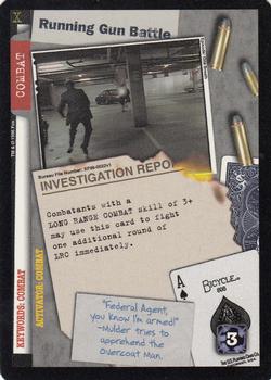 1996 US Playing Card Co. The X Files CCG #022 Running Gun Battle Front