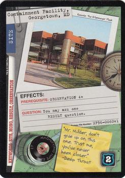 1996 US Playing Card Co. The X Files CCG #060 Containment Facility, Georgetown, MD Front