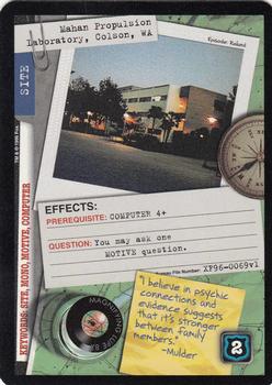 1996 US Playing Card Co. The X Files CCG #069 Mahan Propulsion Laboratory, Colson, WA Front