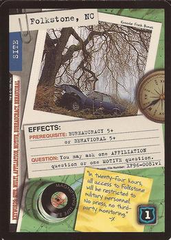 1996 US Playing Card Co. The X Files CCG #081 Folkstone, NC Front