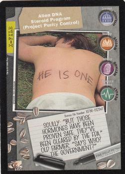 1996 US Playing Card Co. The X Files CCG #129 Alien DNA Steroid Program (Project Purity Control) Front