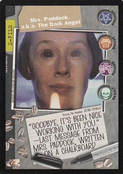 1996 US Playing Card Co. The X Files CCG #146 Mrs. Paddock, a.k.a. The Dark Angel Front