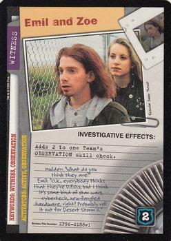 1996 US Playing Card Co. The X Files CCG #188 Emil And Zoe Front