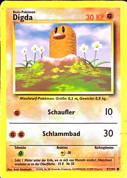 1999 Pokemon German #47/102 Diglett Front