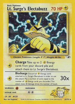 2000 Pokemon Gym Heroes #6/132 Lt. Surge's Electabuzz Front