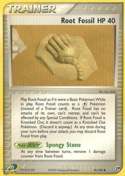 2003 Pokemon EX Sandstorm #92/100 Root Fossil Front