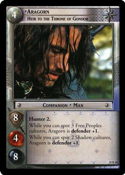 2007 Decipher Lord of the Rings CCG: Treachery and Deceit #18R38 Aragorn, Heir to the Throne of Gondor Front