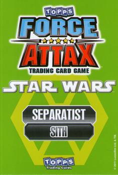 2011 Topps Star Wars Force Attax Series 2 #208 Savage Opress Back