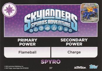 2012 Topps Skylanders Giants #37 Spyro Back