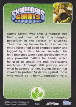 2012 Topps Skylanders Giants - Foil Reposed & New Characters #148 Stump Smash Back