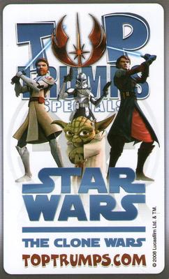 2008 Top Trumps Star Wars The Clone Wars #NNO Anakin Skywalker Back