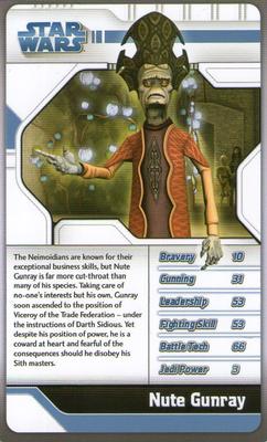 2008 Top Trumps Star Wars The Clone Wars #NNO Nute Gunray Front