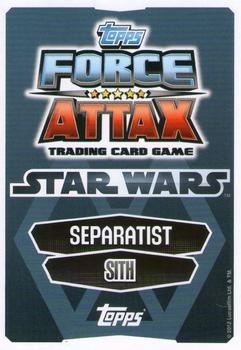2012 Topps Star Wars Force Attax Movie Edition Series 1 #205 Darth Sidious Back