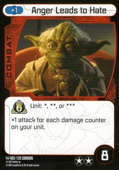 2007 Star Wars Pocketmodel TCG Ground Assault #3 Anger Leads to Hate Front