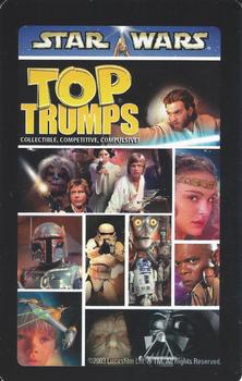 2003 Top Trumps Star Wars #NNO Darth Vader / Anakin Skywalker Back