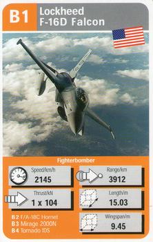 2001 Marks & Spencer Trumps Aircraft #B1 Lockheed F-16D Falcon Front