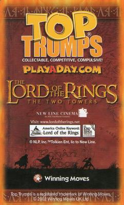 2004 Top Trumps Specials The Lord of the Rings The Two Towers #NNO Arwen Back